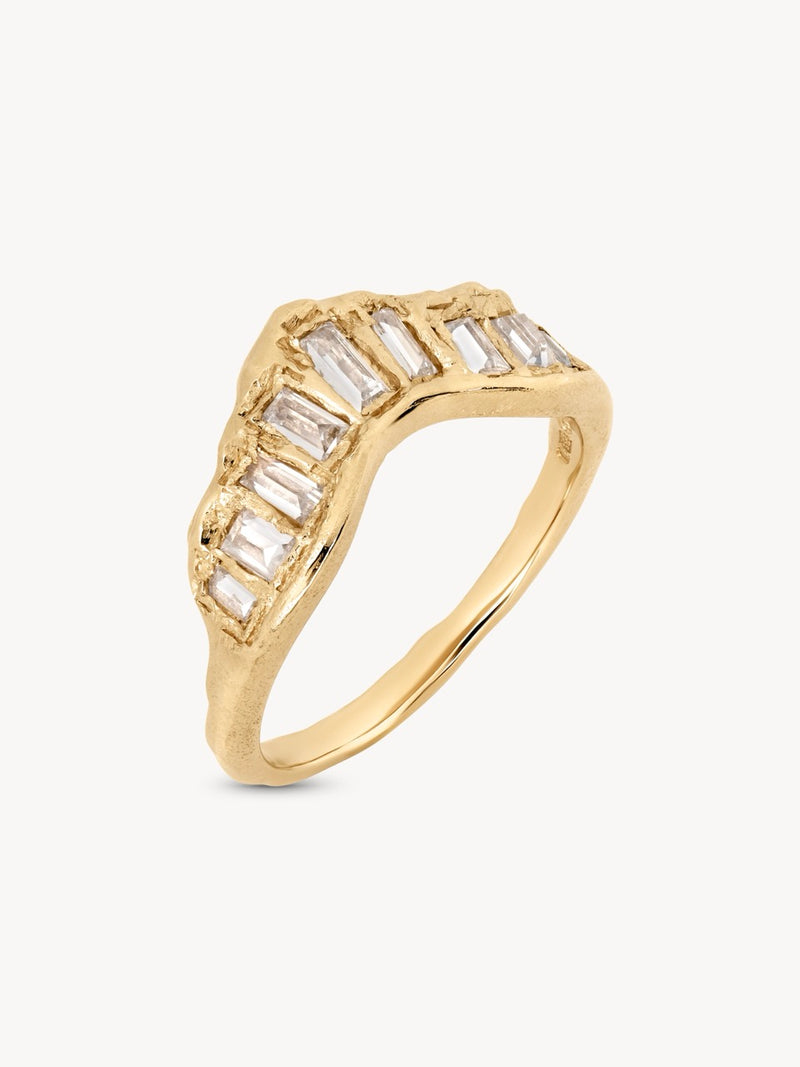 Soft	White Diamond Scatter Ring