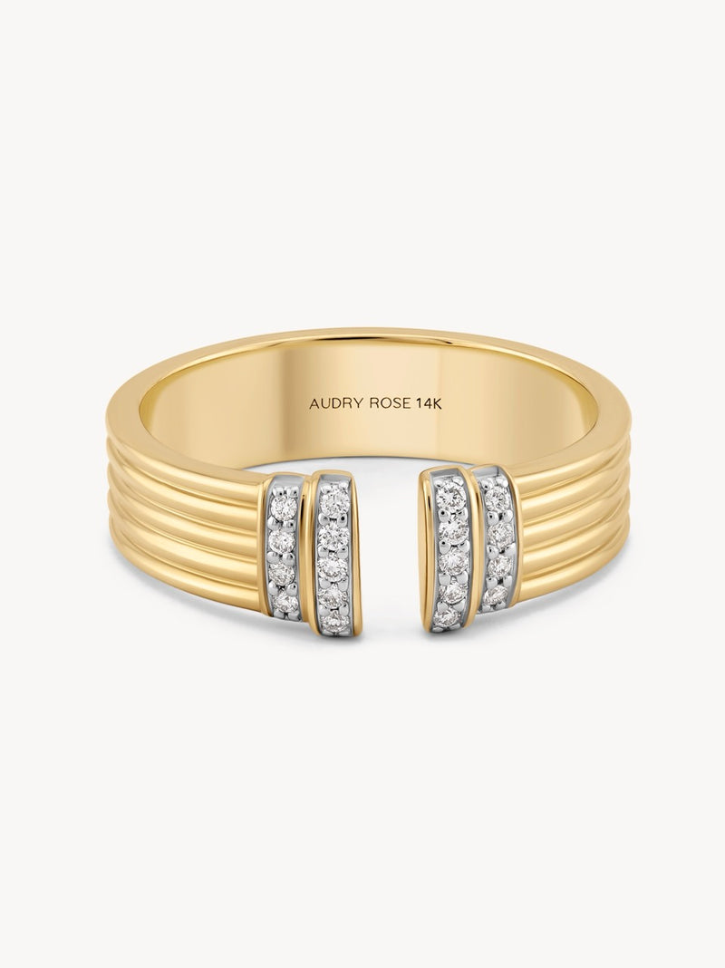 Diamond Tiered Cuff Ring