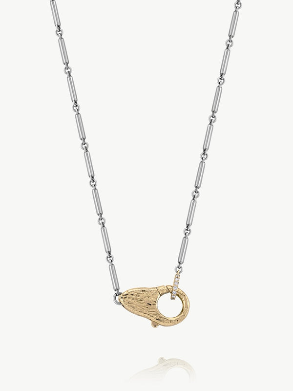 Mixed Metal Mini Lock Necklace