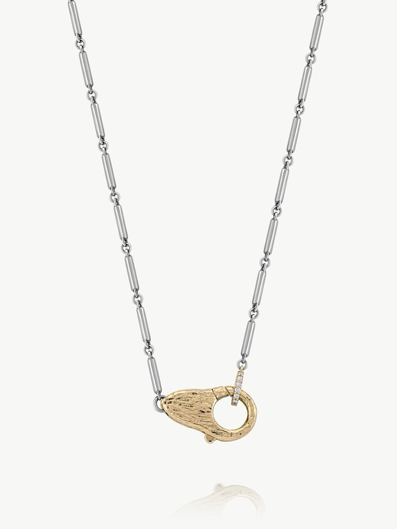 Mixed Metal Mini Lock Necklace