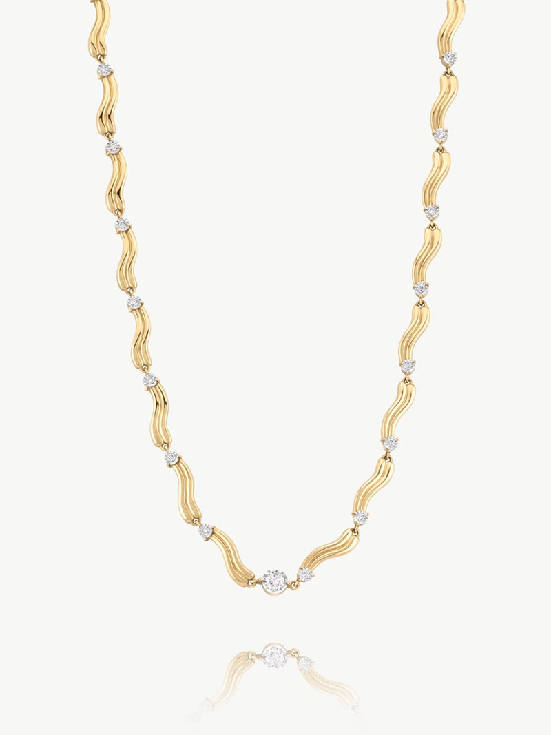 Wavy Diamond Necklace