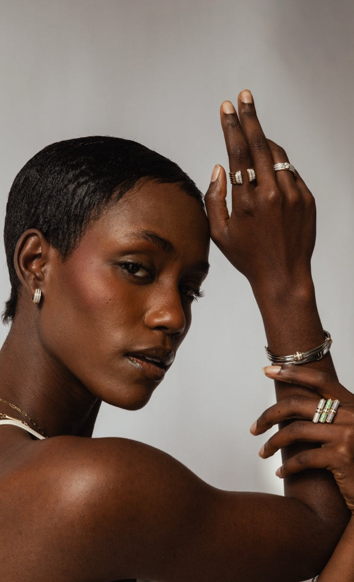 Diamond Tiered Huggies