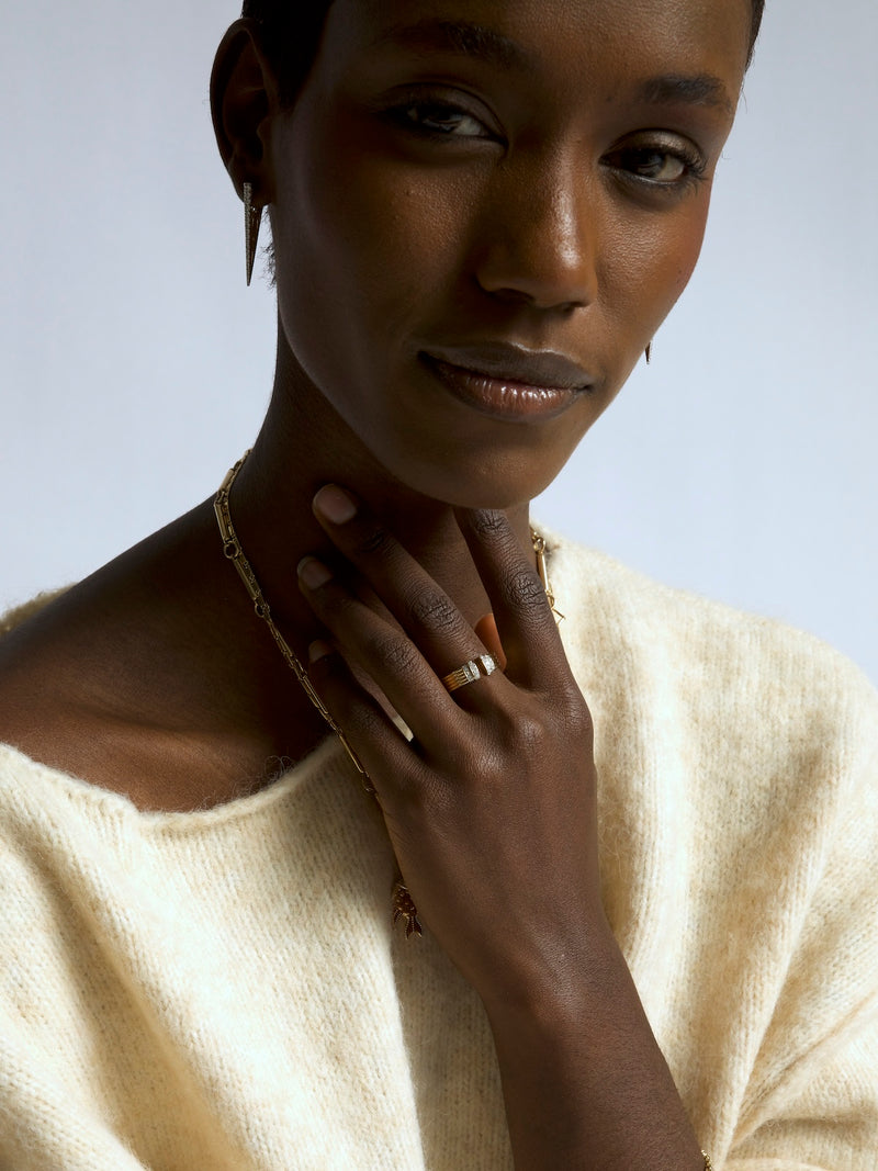 Diamond Tiered Cuff Ring