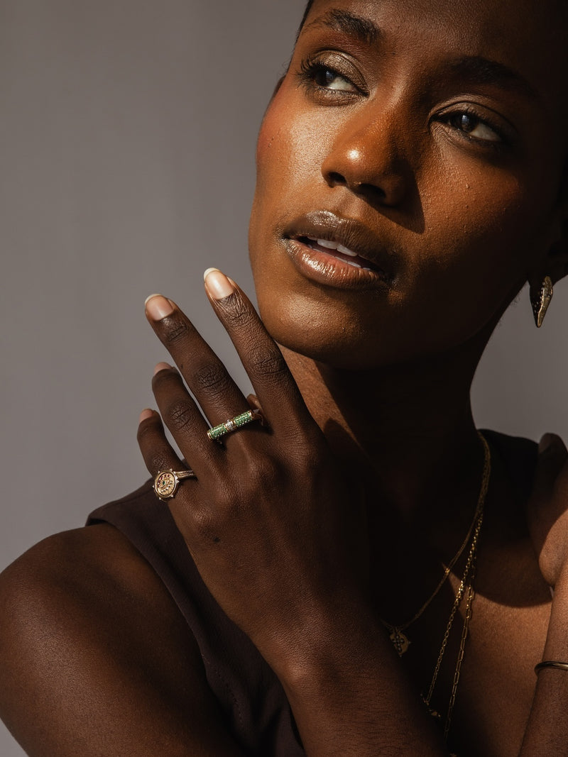 Hamsa and Evil Eye Double Sided Flip Ring