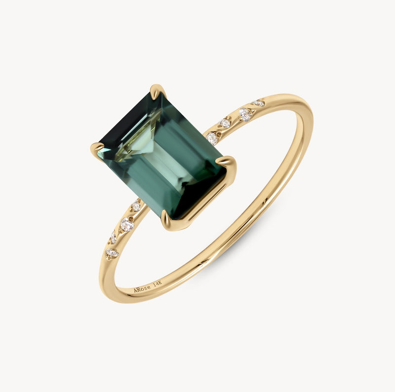 Large Starry Tourmaline Ring