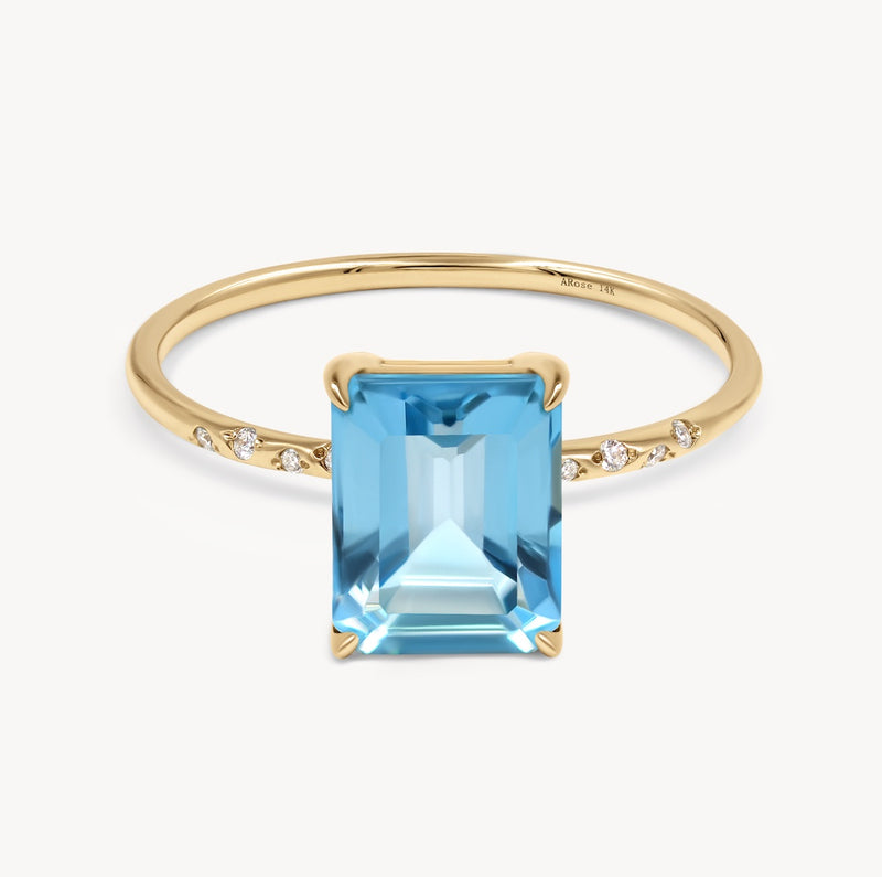 Large Starry Blue Topaz Ring