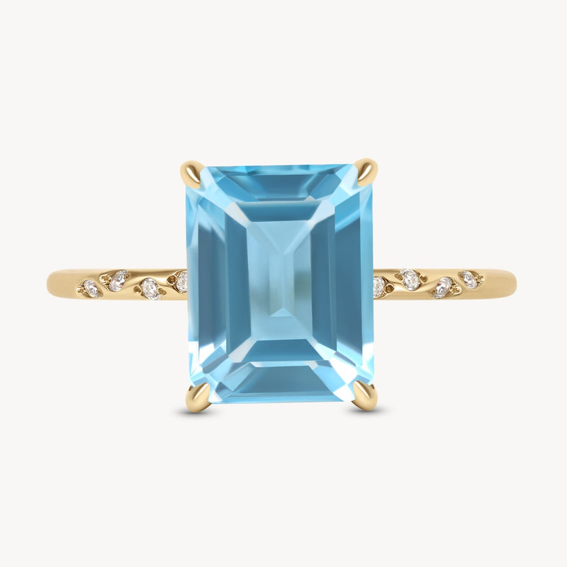 Large Starry Blue Topaz Ring