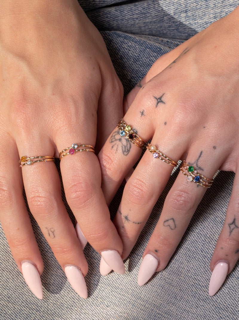 Starry Birthstone Ring