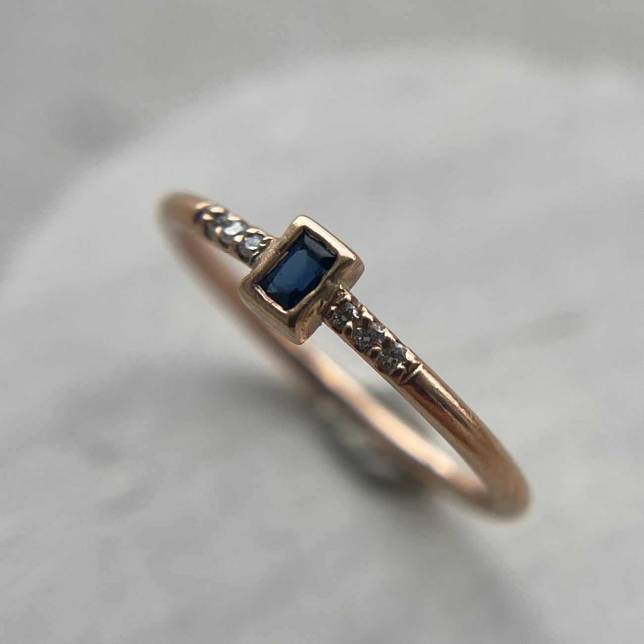 Rose Gold Sapphire Bezel Ring