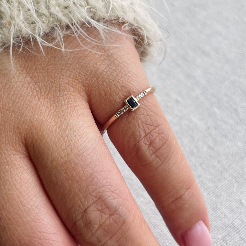 Rose Gold Sapphire Bezel Ring