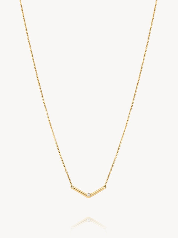 Single Diamond V Necklace