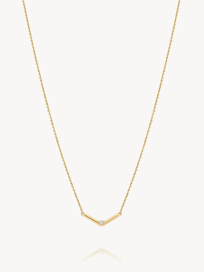 Single Diamond V Necklace