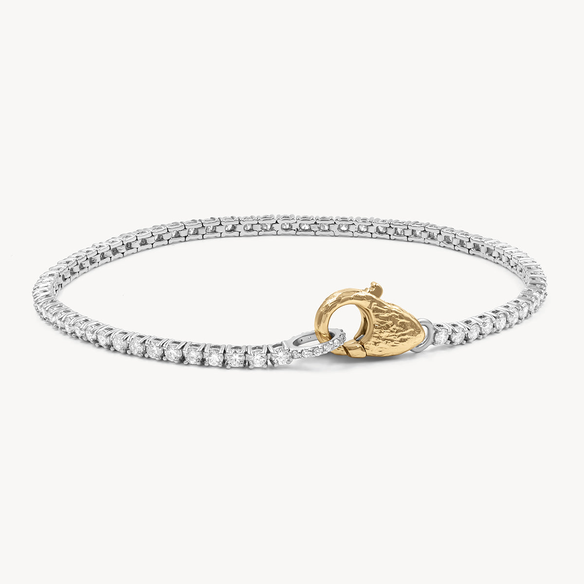 R*︎様 ブレスレット 14k 2mm Diamond Lock Tennis Bracelet 14k Solid Gold | Audry Rose