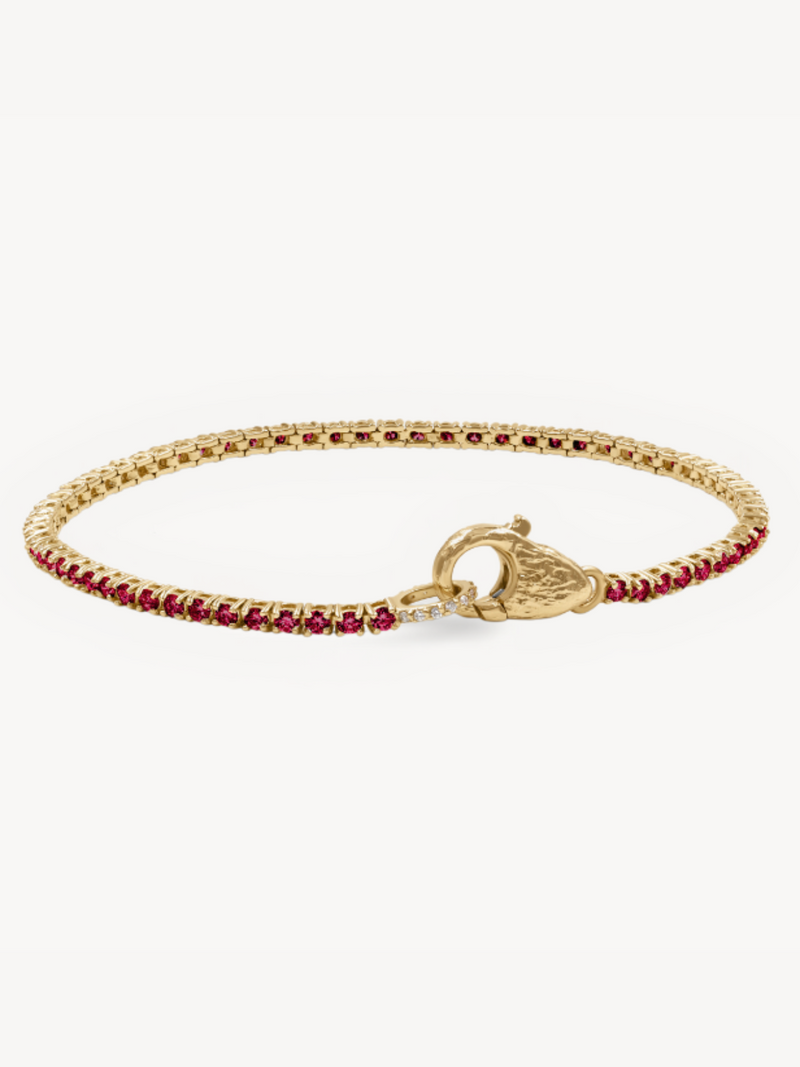 Ruby Tennis Lock Bracelet