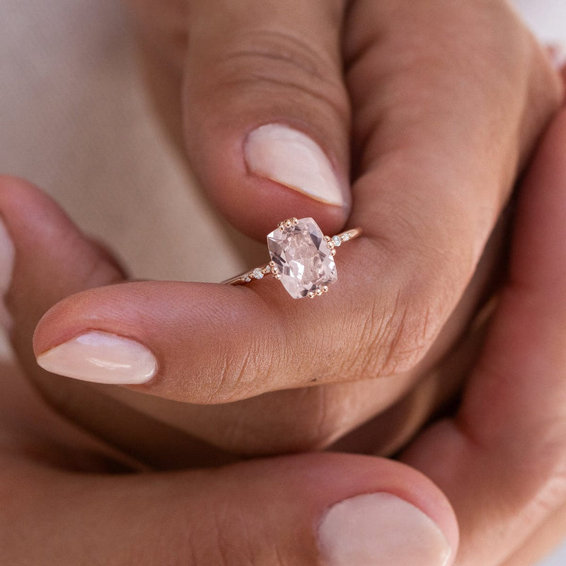 Starry Cushion Morganite Ring