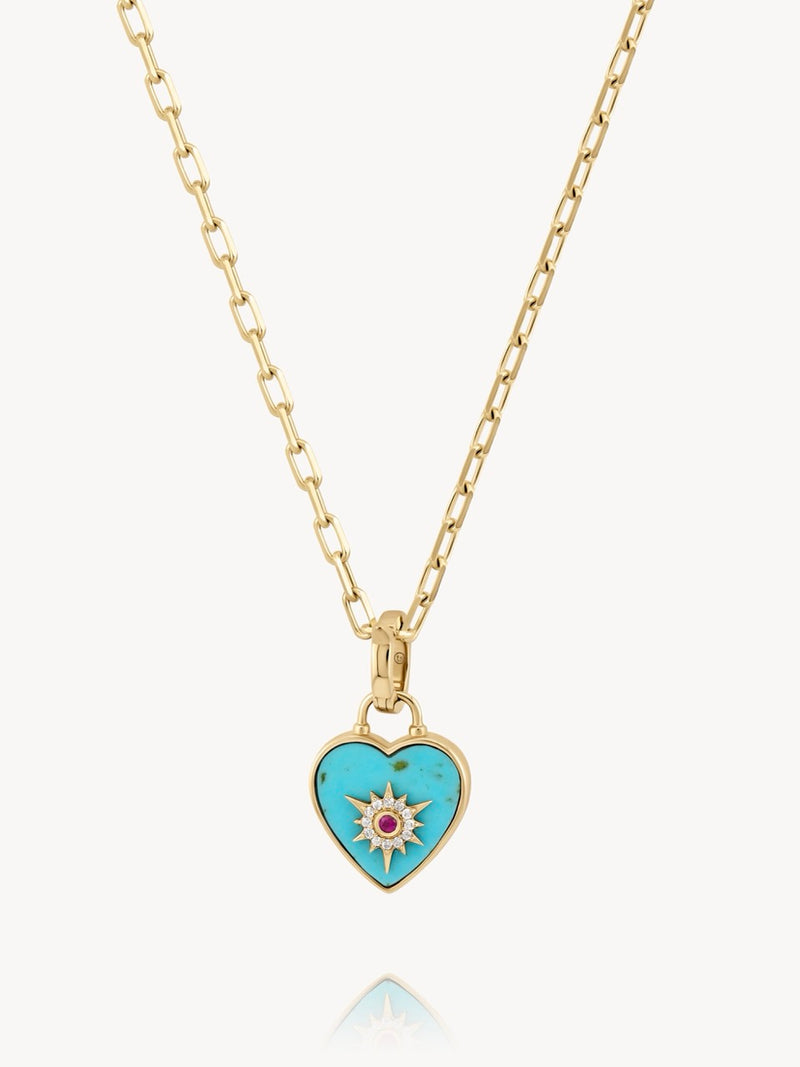 Trust Your Heart Turquoise Charm