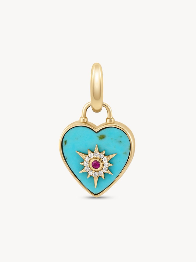 Trust Your Heart Turquoise Charm