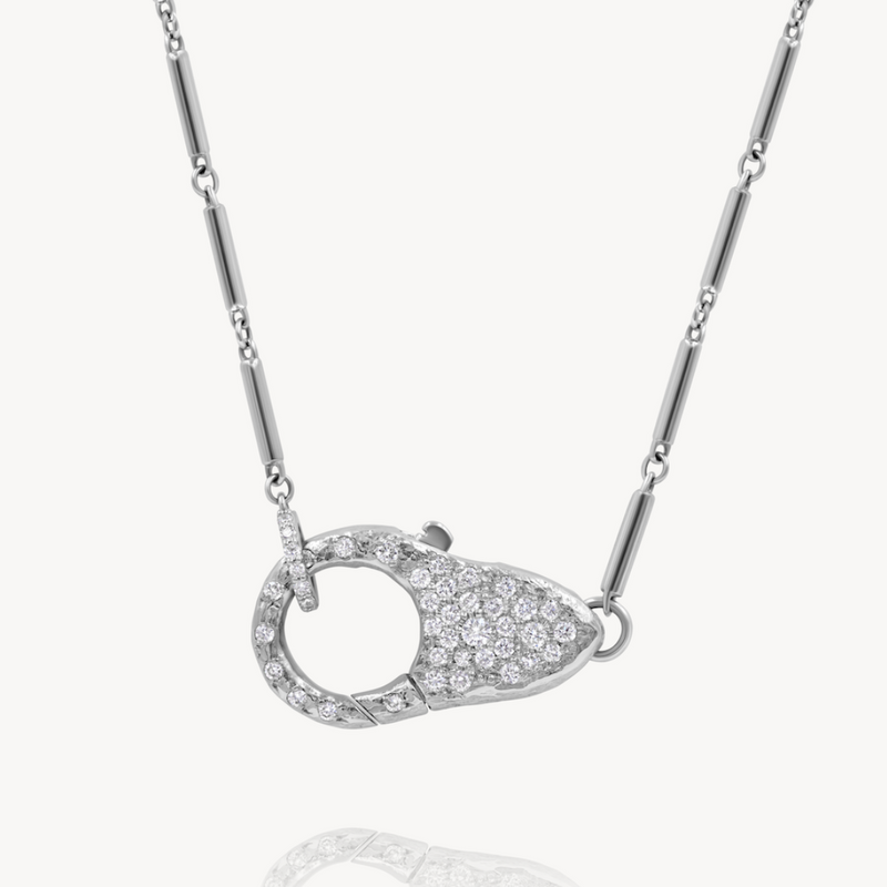 Pave Diamond Lock Necklace