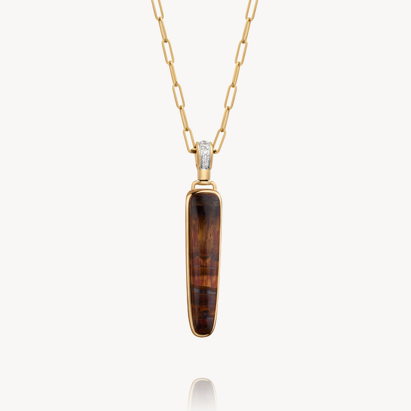 Elongated Tiger's Eye Necklace