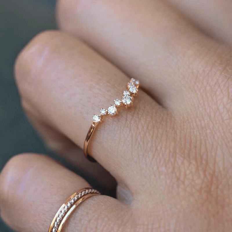 Diamond Cluster Arch Ring