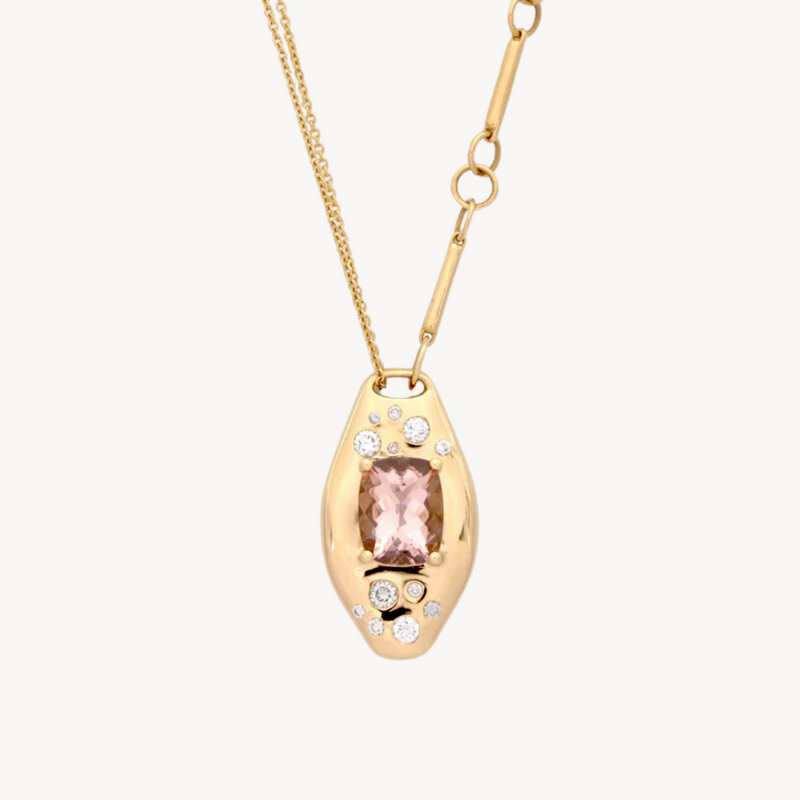 Morganite Slipper Necklace - Sample