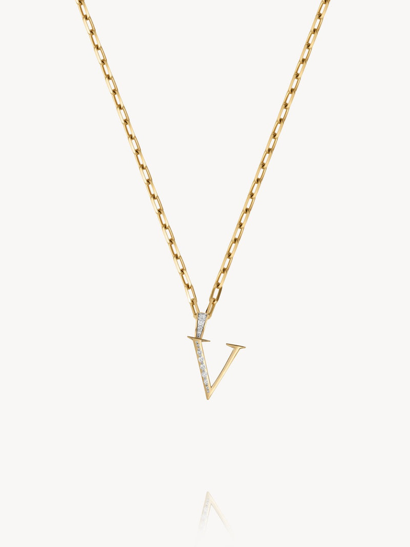 Diamond Initial Pendants