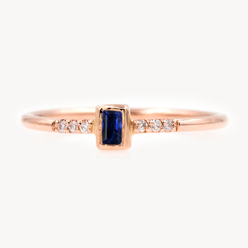 Rose Gold Sapphire Bezel Ring