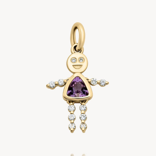 February Girl Lulu & Lox Charm - Amethyst