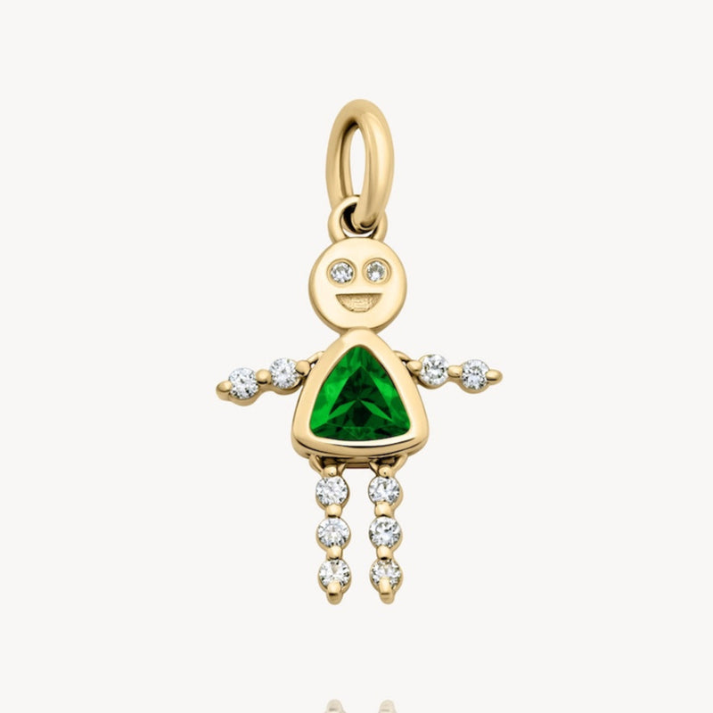 May Girl Lulu & Lox Charm - Emerald