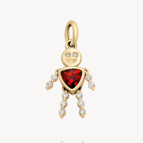 January Boy Lulu & Lox Charm - Garnet