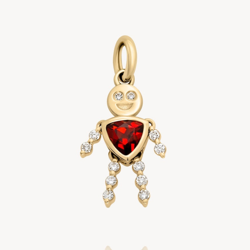 January Boy Lulu & Lox Charm - Garnet