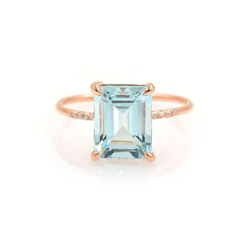 Large Starry Aquamarine Ring