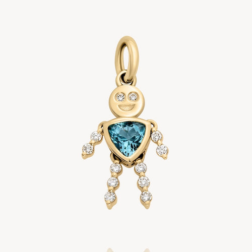 December Boy Lulu & Lox Charm - Blue Topaz