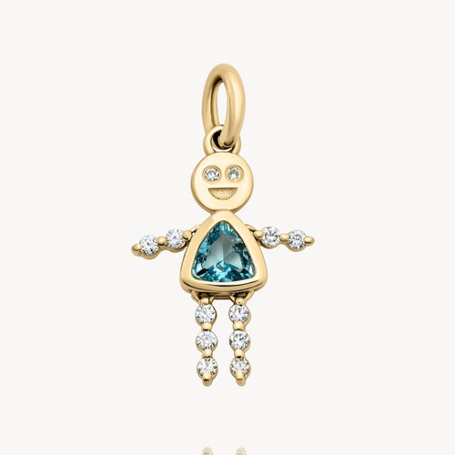 December Girl Lulu & Lox Charm - Blue Topaz