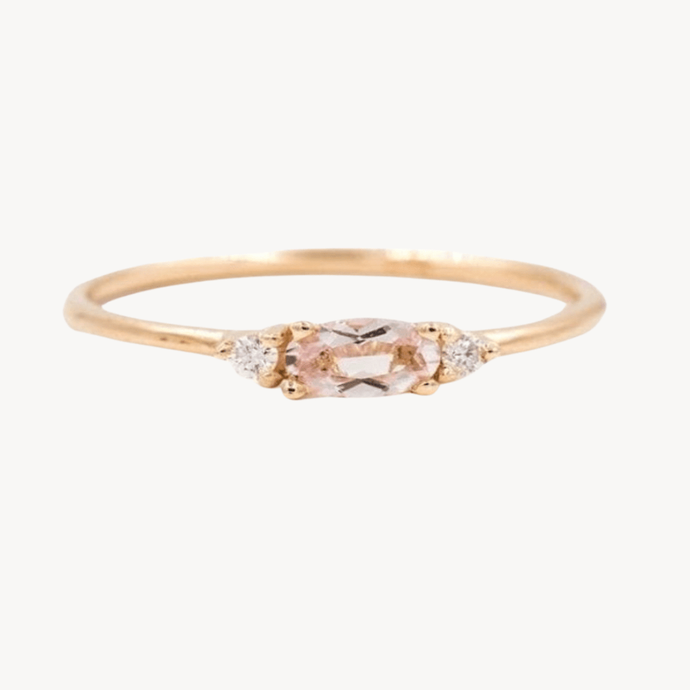 Morganite with Side Diamonds Ring