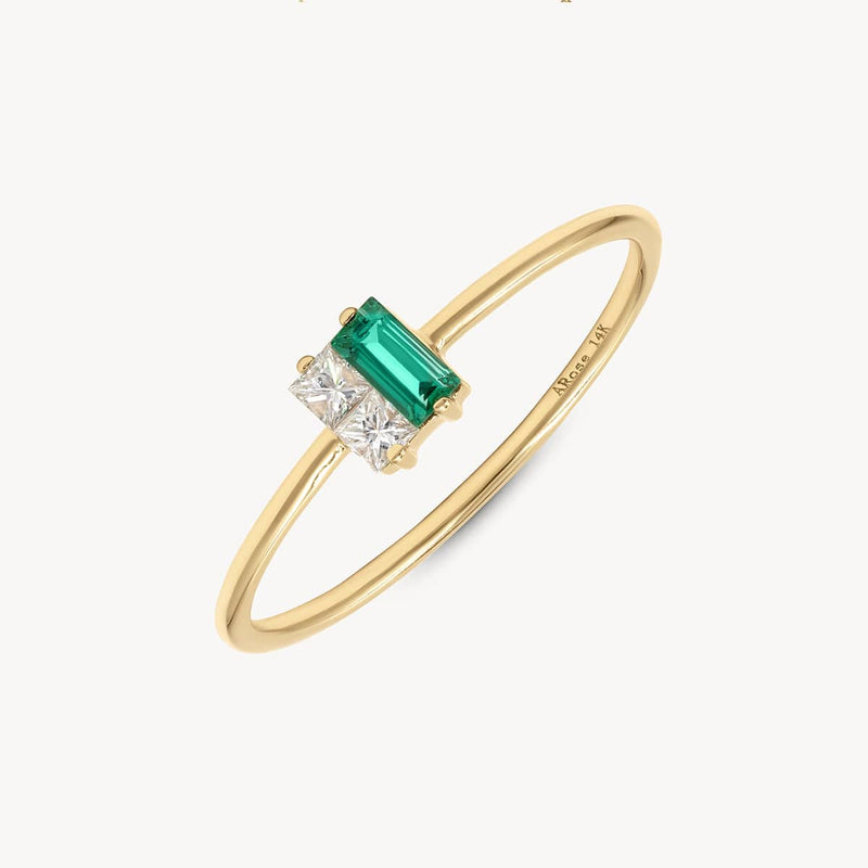 Emerald Diamond Twinkle Ring