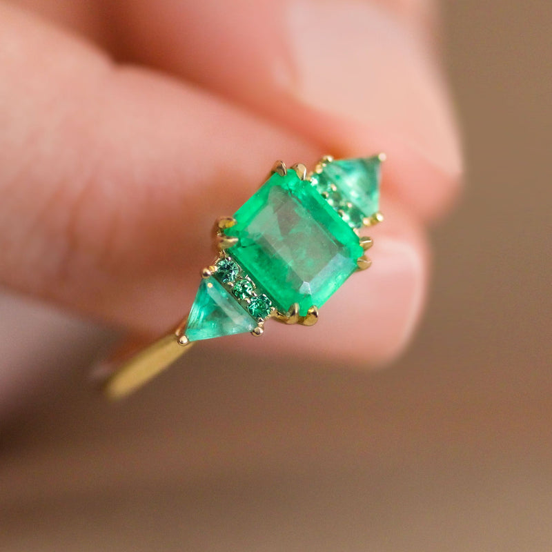 Emeralds on Emeralds Ring