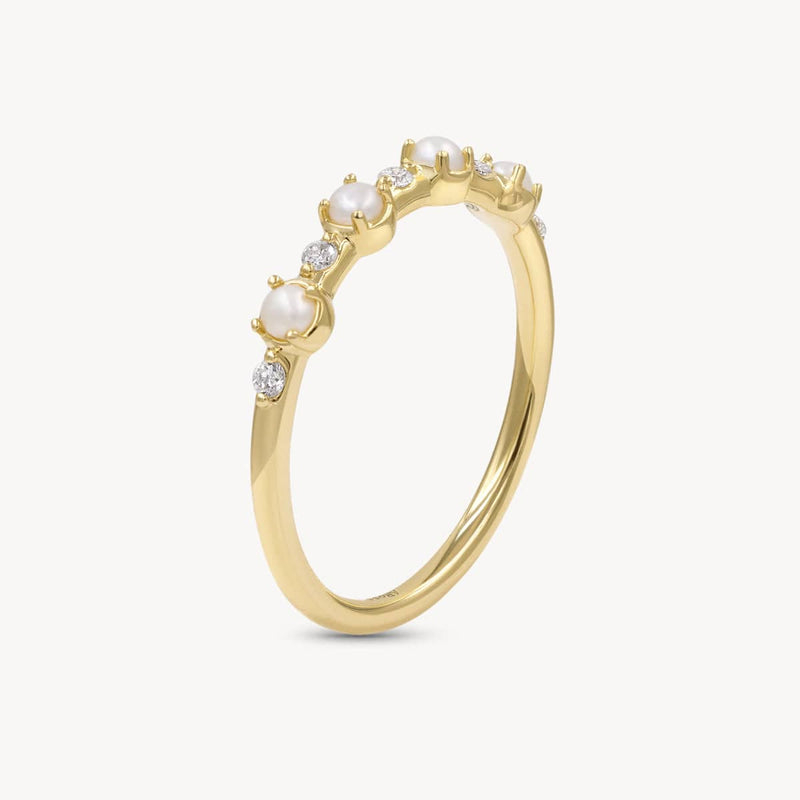 Array of Pearls Diamond Ring