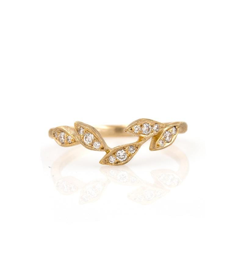 18k 5 Leaf Curve Ring - LoveAudryRose.com