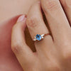 Oval Geo Blue Sapphire and Diamond Ring