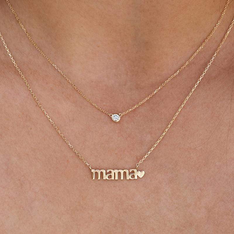 Mama Enamel Heart Pendant – Marrow Fine
