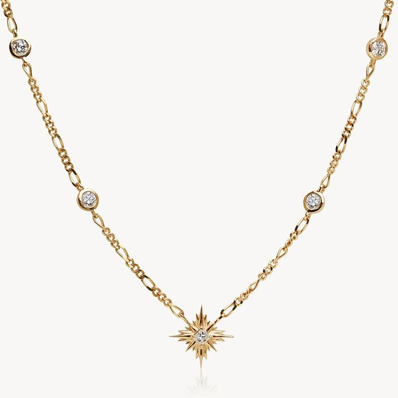 Diamond Starburst Charm Necklace
