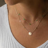 Emerald and Diamond Yin and Yang Charm Necklace