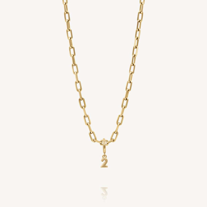 Mini Athena Number Charm Necklace