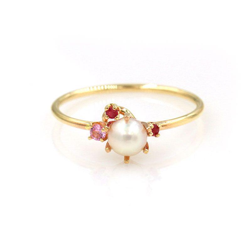 Pearl Pink Sapphire Ruby Ring - LoveAudryRose.com