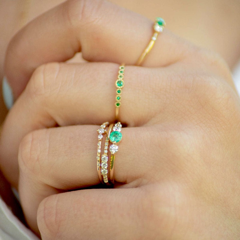 Floating Emerald Diamond Ring