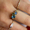 Sapphire and Diamond Cluster Tumbling Ring