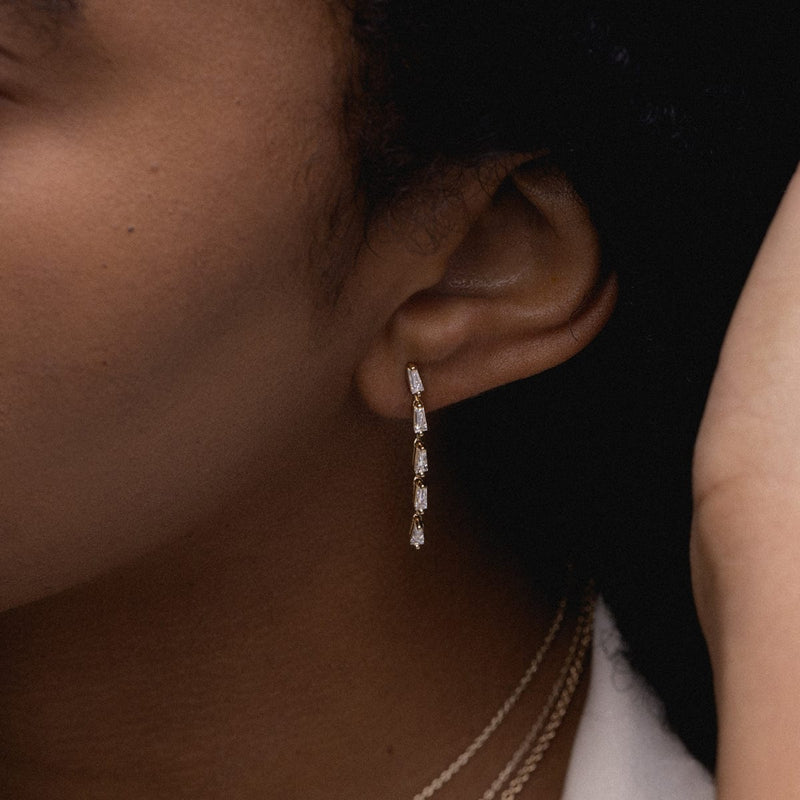 Tapered Baguette Drop Earrings