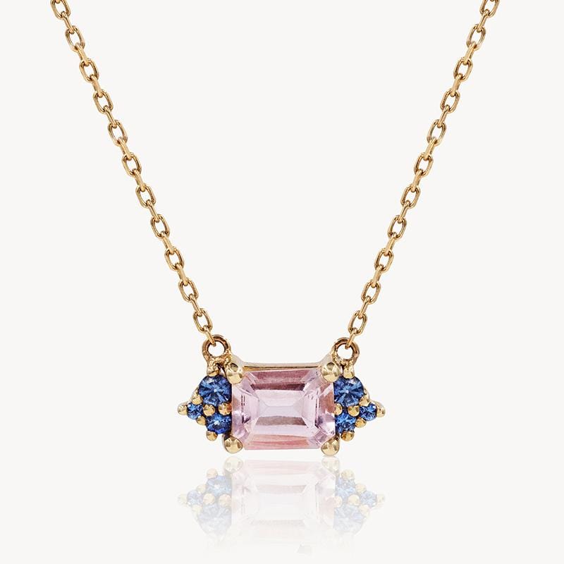 Starry East West Morganite Sapphire Necklace