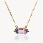 Starry East West Morganite Sapphire Necklace